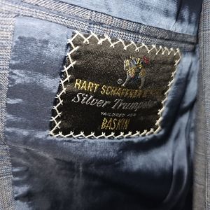 Hart Schaffner Marx Silver Trumpeter Collection Wool Suit